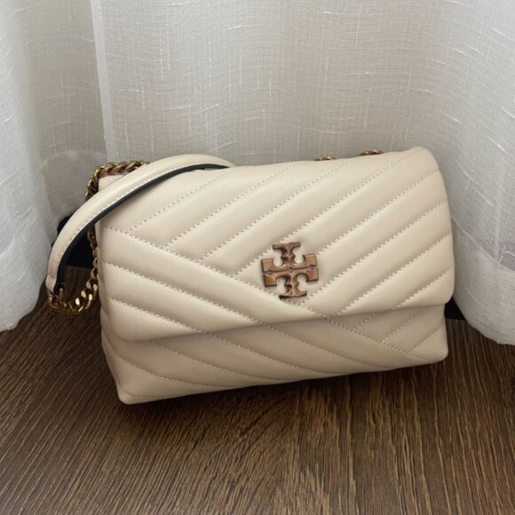 Tory Burch Kira Chevron Leather Wallet-On-Chain Bag - Picture 1 of 9